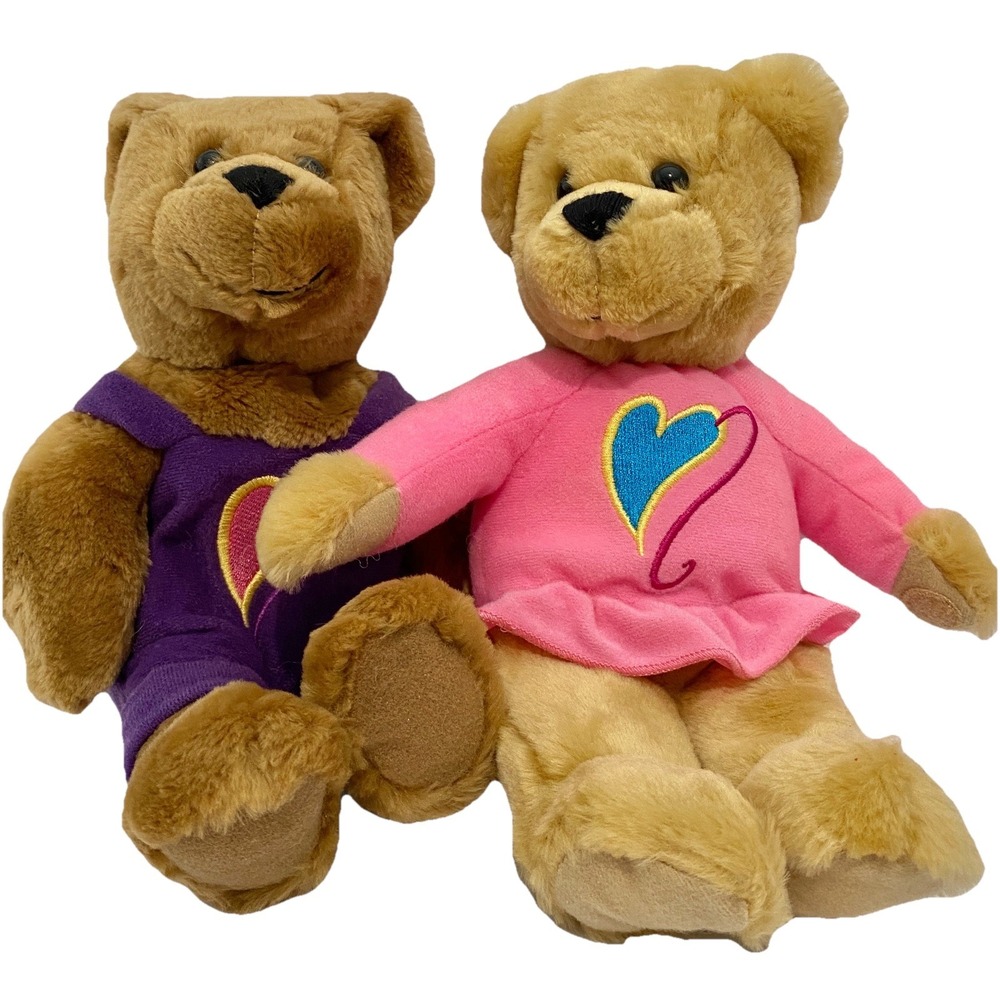 Hallmark Kiss Kiss Bears Plush Magnetic Noses Boy Girl‎ Valentine Set 10"